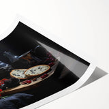 Extra large rolled print featuring line art flowers in monochrome, ideal for large living room wall art.