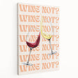 Large stretched canvas featuring a colorful illustration of various fruits and vegetables, ideal for kitchen wall art.