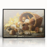 Large abstract wall art featuring assorted fruits in bold colors on black acrylic, framed, ideal for kitchen decor.
