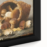 Close-up of black wall art featuring colorful, textured fruits on extra large framed canvas, suitable for living room decor.