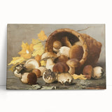 Large black and white canvas depicting assorted fruits, ideal for kitchen wall art.