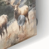 Christmas Acrylic Prints - Winter Scene with Majestic Elk on Canvas