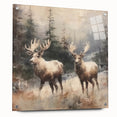 Christmas Acrylic Prints - Winter Scene with Majestic Elk on Canvas