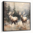 Christmas Acrylic Prints - Winter Scene with Majestic Elk on Canvas