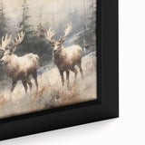 Christmas Acrylic Prints - Winter Scene with Majestic Elk on Canvas