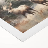Christmas Acrylic Prints - Winter Scene with Majestic Elk on Canvas