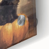 Spooky Wall Art - Black Cat & Pumpkin Vintage Halloween Print