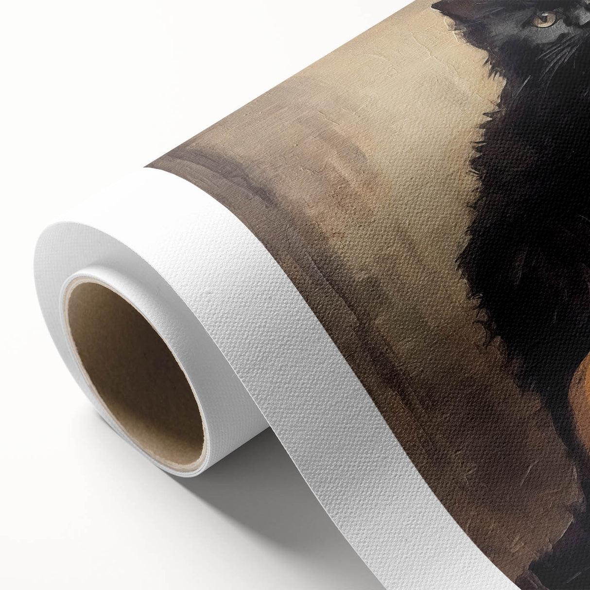 Spooky Wall Art - Black Cat & Pumpkin Vintage Halloween Print