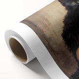 Spooky Wall Art - Black Cat & Pumpkin Vintage Halloween Print