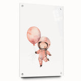Girls Bedroom Art - Space Explorer with Balloon Kids Room Decor