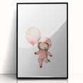 Girls Bedroom Art - Space Explorer with Balloon Kids Room Decor