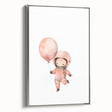Girls Bedroom Art - Space Explorer with Balloon Kids Room Decor
