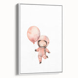 Girls Bedroom Art - Space Explorer with Balloon Kids Room Decor