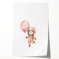 Girls Bedroom Art - Space Explorer with Balloon Kids Room Decor