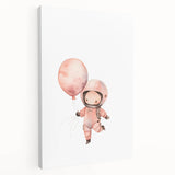 Girls Bedroom Art - Space Explorer with Balloon Kids Room Decor