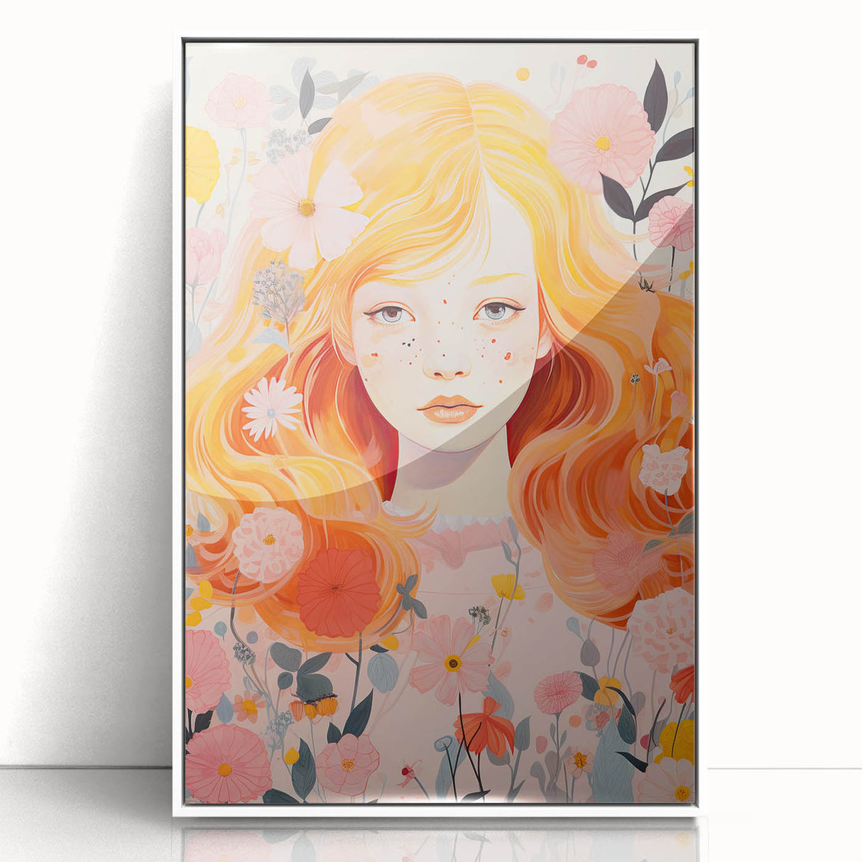 Kids Room Wall Art – Floral Portrait Children's Wall Art Prints