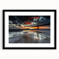 Landscape bridge frame in black with a matte finish, showcasing a modern design ideal for home decor. Perfect for displaying artwork or photographs.