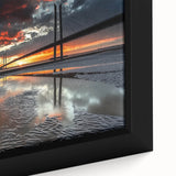 Close-up of a landscape bridge framed canvas art piece showcasing vibrant colors and intricate details, perfect for modern home decor and art enthusiasts.