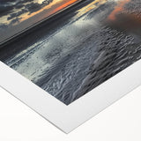 Rolled canvas artwork showcasing an intricate landscape bridge design, featuring vibrant colors and detailed textures, elegantly packaged in a protective cardboard tube for shipping.