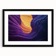 Black-framed landscape art print featuring majestic canyons, displayed with a white mat, ideal for enhancing home decor and creating a serene ambiance.