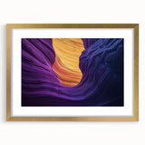 Landscape art print of canyons framed in elegant gold, showcasing rich earth tones and intricate details, perfect for enhancing home decor. Ideal for nature lovers.