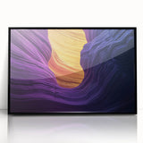 Framed acrylic wall art depicting a stunning landscape of canyons, featuring rich earth tones and vivid details, perfect for enhancing modern home decor.