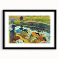 Modern Wall Art: Contemporary Washerwomen Scene in Rustic Pastels