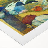 Modern Wall Art: Contemporary Washerwomen Scene in Rustic Pastels