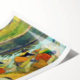 Modern Wall Art: Contemporary Washerwomen Scene in Rustic Pastels