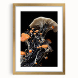 Extra large abstract art print with textured elements in muted gold tones, framed, ideal for living room decor.
