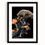 Extra large abstract art print featuring textured swirls in vibrant colors, framed with a mat, ideal for living room decor.