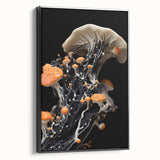 Black and white landscape art on framed canvas depicting a serene nature scene, suitable for bedroom decor.