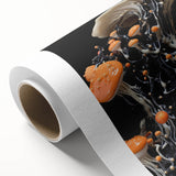 Art deco poster featuring natural close-up elements in muted brown tones on rolled canvas, ideal for nursery wall decor.