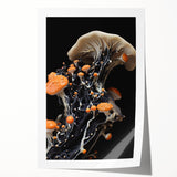 Extra large rolled print featuring close-ups of natural elements in muted earth tones, ideal for art wall dining room.