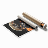 Extra large rolled print featuring close-up of white flowers on a muted background, ideal for classy bathroom wall decor.