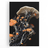 Large black and white photo of natural close-up elements on stretched canvas, ideal for kitchen wall art.