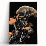 Black and white photo of natural elements on stretched canvas, ideal for kitchen wall art or bedroom ambiance.