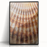 Large abstract wall art featuring mid-century modernist florals in vibrant colors on a black acrylic frame.