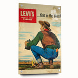 Vintage Levi’s Poster | First in the West Western Art Print