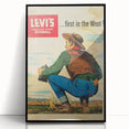Vintage Levi’s Poster | First in the West Western Art Print