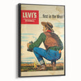 Vintage Levi’s Poster | First in the West Western Art Print