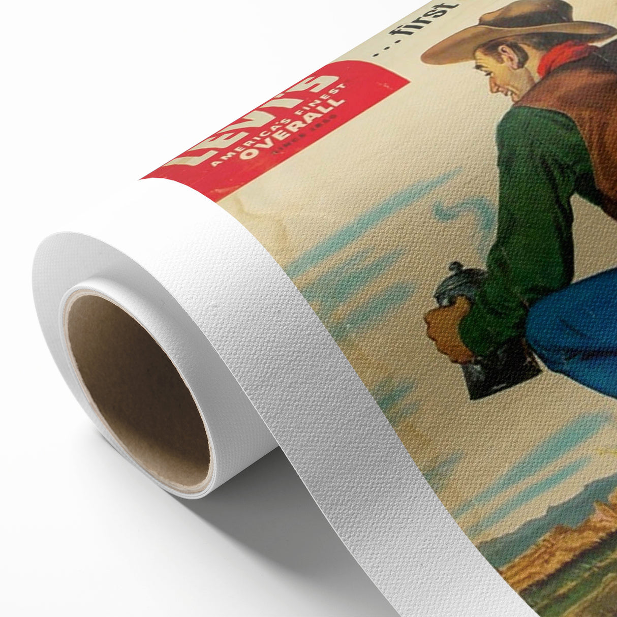 Vintage Levi’s Poster | First in the West Western Art Print