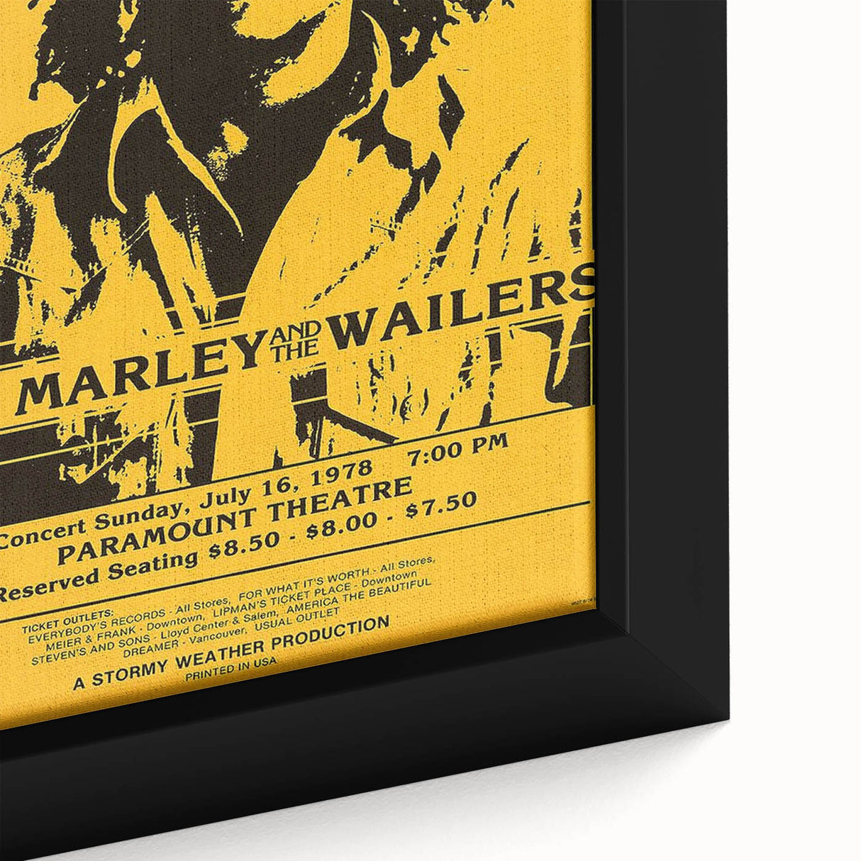Vintage Bob Marley & The Wailers 1978 Concert Poster - Retro Music Art