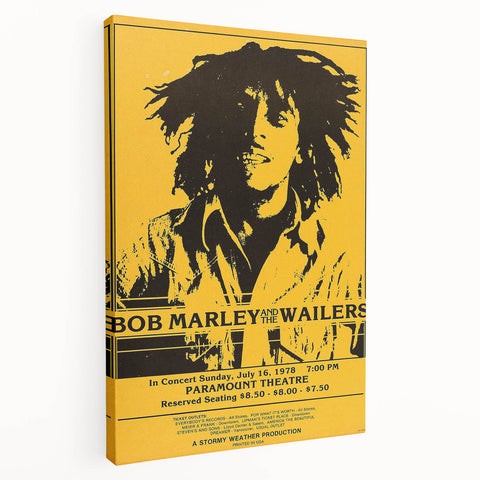 Vintage Bob Marley & The Wailers 1978 Concert Poster - Retro Music Art