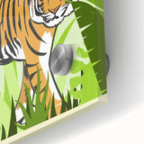 Explore India Retro Tiger Travel Poster | Vintage Jungle Art Print
