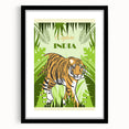 Explore India Retro Tiger Travel Poster | Vintage Jungle Art Print