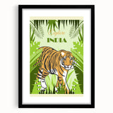 Explore India Retro Tiger Travel Poster | Vintage Jungle Art Print