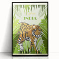 Explore India Retro Tiger Travel Poster | Vintage Jungle Art Print