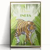 Explore India Retro Tiger Travel Poster | Vintage Jungle Art Print