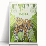 Explore India Retro Tiger Travel Poster | Vintage Jungle Art Print